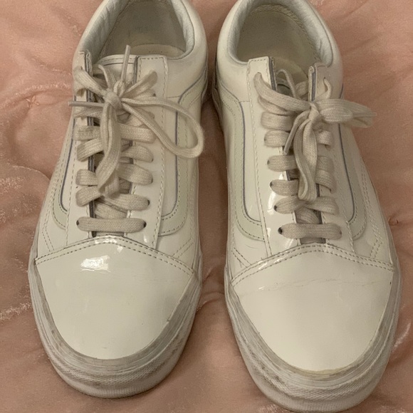 White Leather Vans - Picture 2 of 7